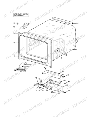 Взрыв-схема плиты (духовки) Electrolux EOG900BL - Схема узла H10 Main Oven Cavity (large)